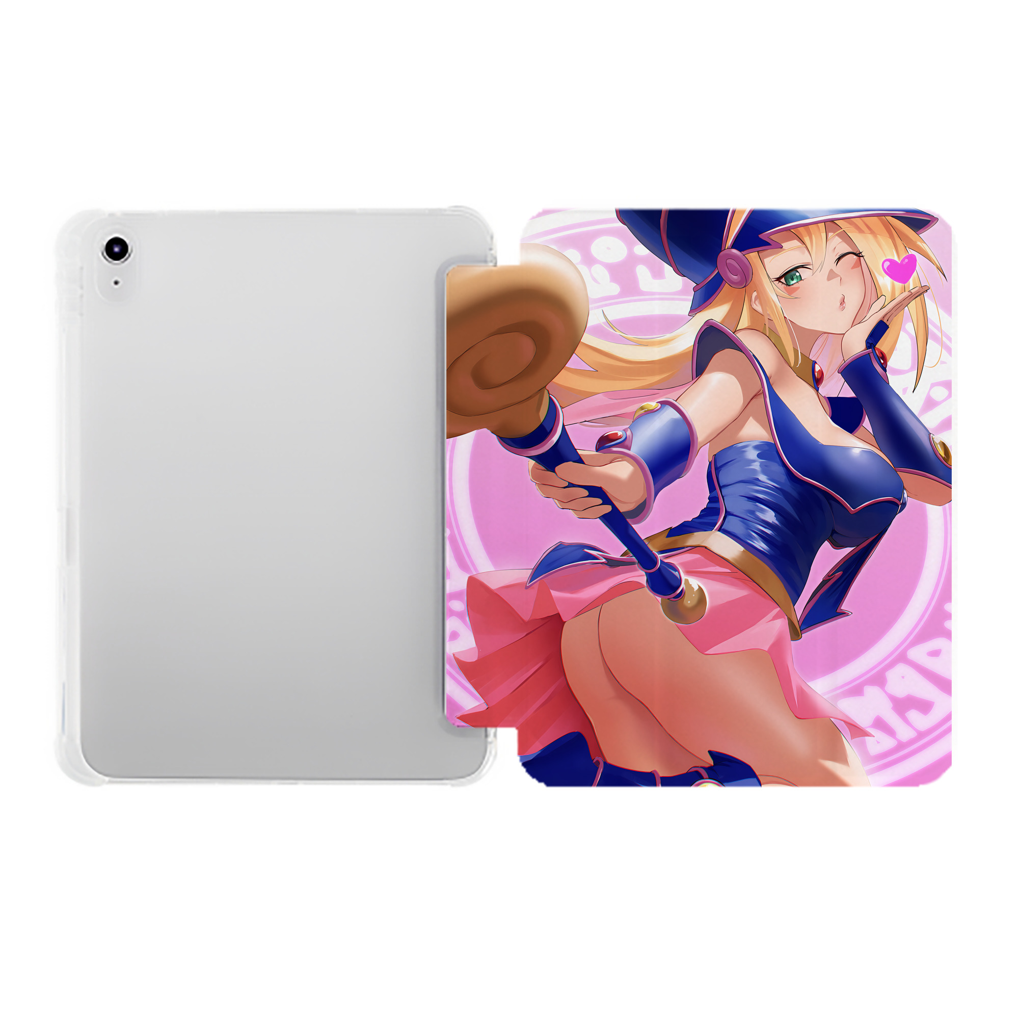 （画像用） 遊☆戯☆王 Yu-Gi-Oh! IPad ケース ペン収納付き 三つ折りスタンド PUレザー×シリコン 対応機種9.5/10.5/10.9インチ